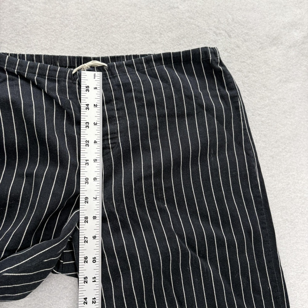 Lauren Essentials Pajama Pants Womens M Black Striped Cotton Light Purple Label - Picture 6 of 12